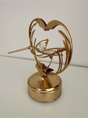 Gold Hummingbird Heart music box